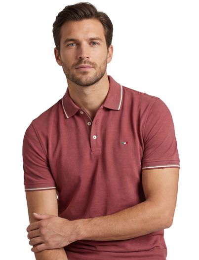 Portofino katoenen Portofino polo rood gemêleerd normale fit