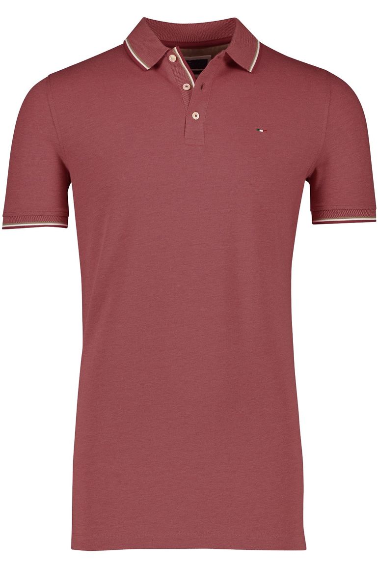 Portofino polo rood gemêleerd 3 knoops normale fit