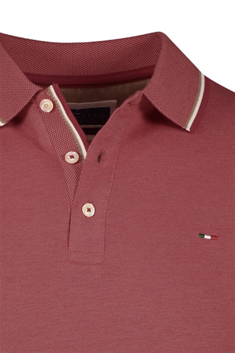 Portofino polo rood gemêleerd 3 knoops normale fit