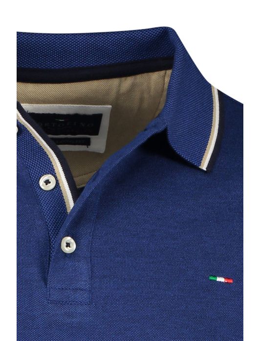 Portofino polo normale fit donkerblauw effen katoen