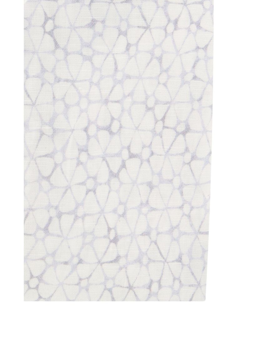 John Miller mouwlengte 7 overhemd wit geprint Tailored Fit linnen