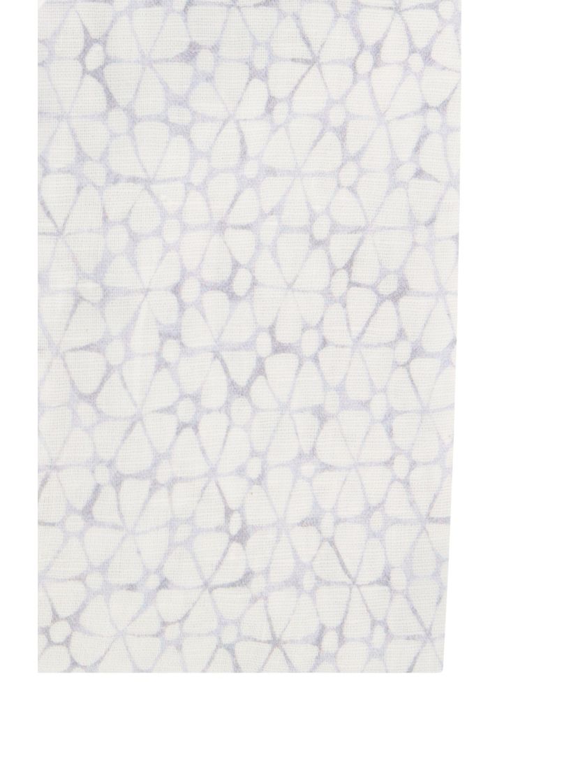 Tailored fit John Miller overhemd mouwlengte 7 wit geprint linnen