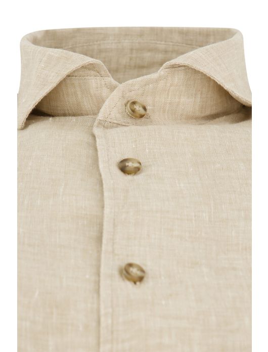 John Miller overhemd beige slim fit