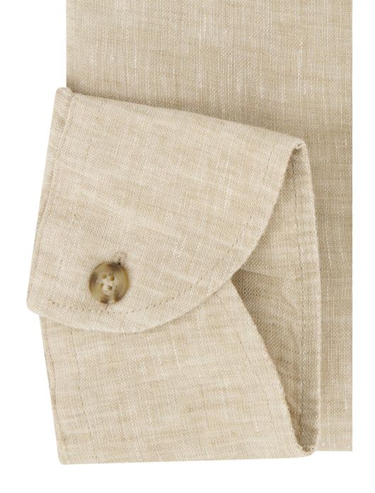 John Miller overhemd beige slim fit