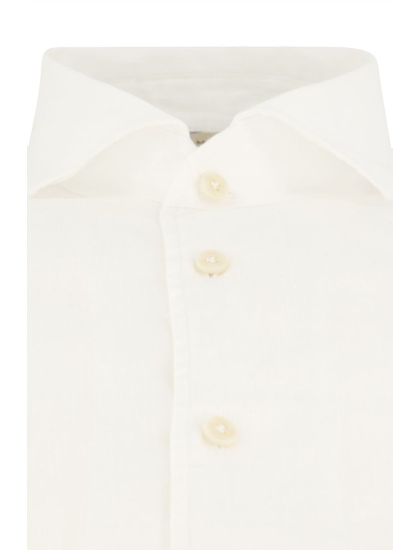 Linnen John Miller mouwlengte 7 slim fit wit overhemd