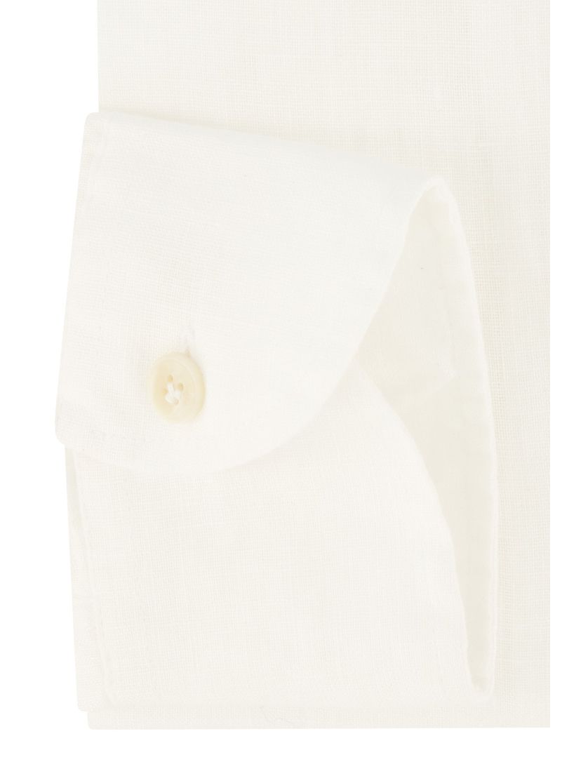 Linnen John Miller mouwlengte 7 slim fit wit overhemd