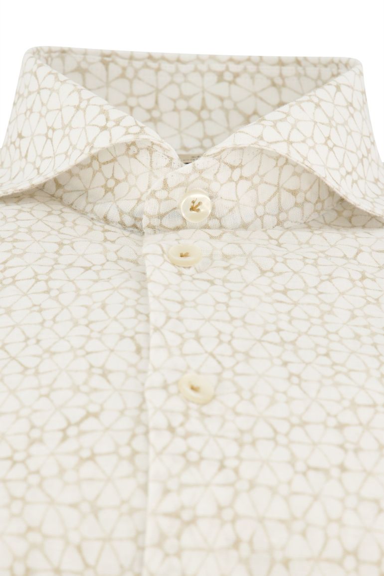 John Miller overhemd beige tailored fit