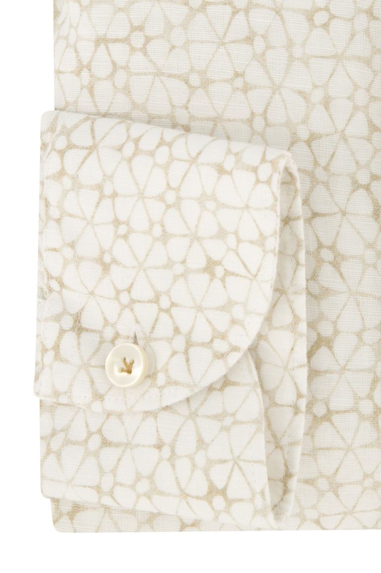 John Miller overhemd beige tailored fit