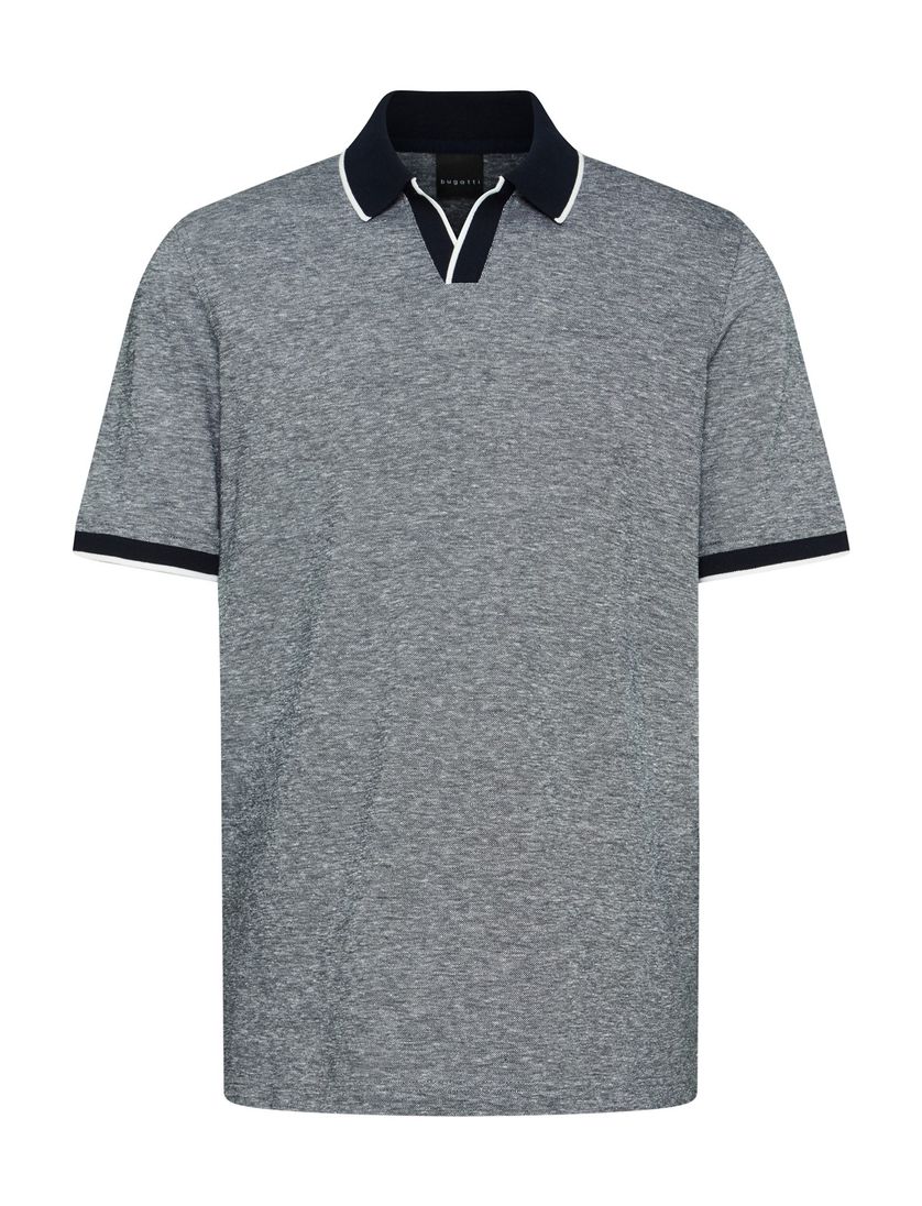 katoenen Bugatti polo wijde fit donkerblauw gestreept