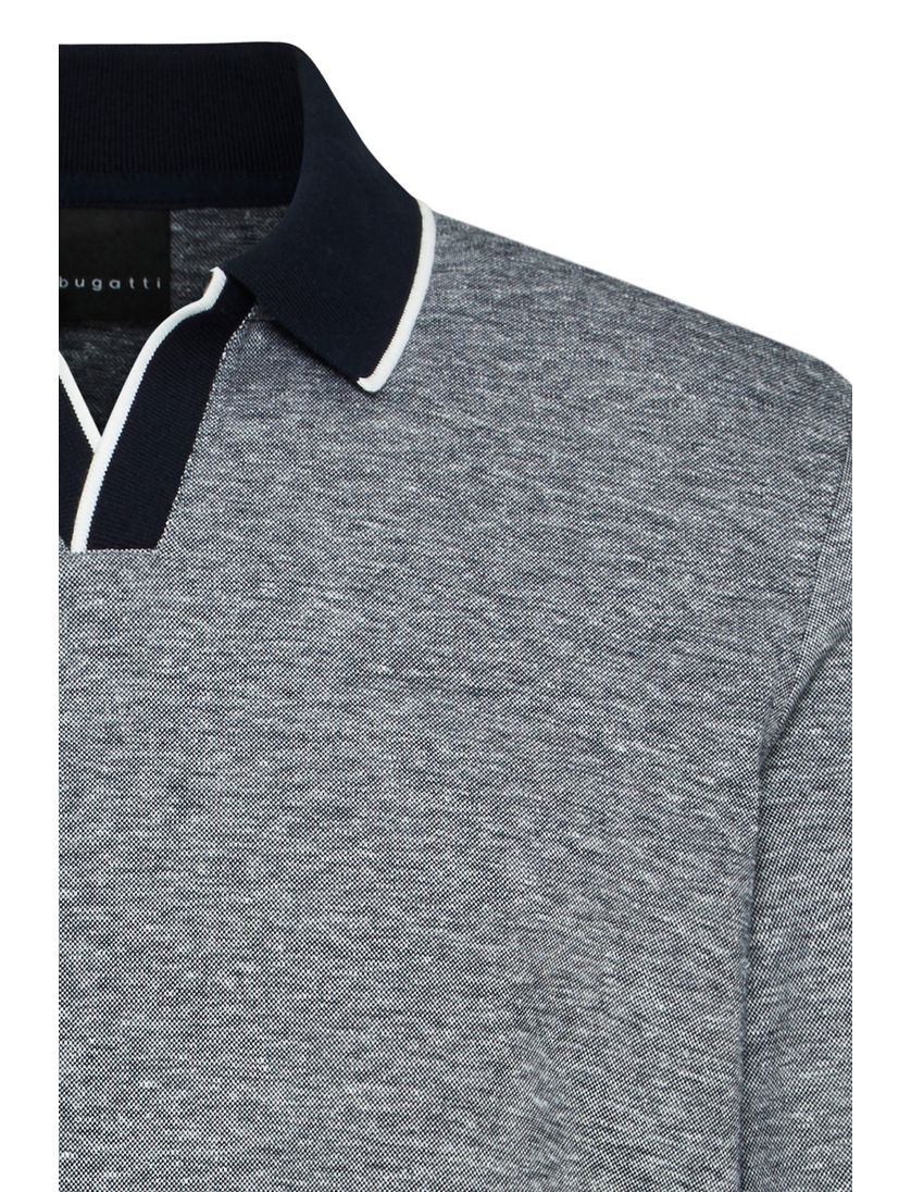 katoenen Bugatti polo wijde fit donkerblauw gestreept