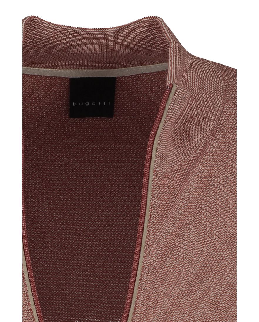 Bugatti katoenen vest effen rood gemeleerd