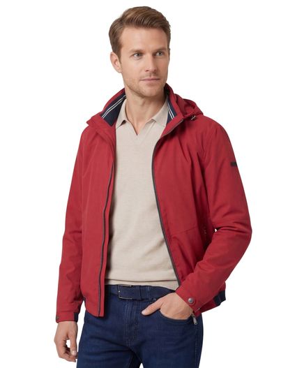 Bugatti Bugatti korte zomerjas rood effen wijde fit