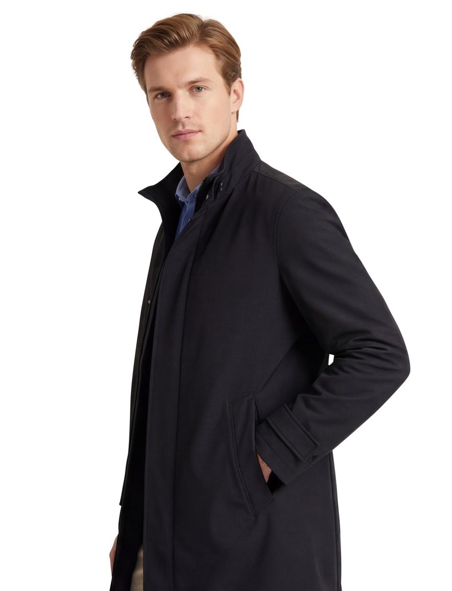 Bugatti zomerjas donkerblauw effen rits wijde fit