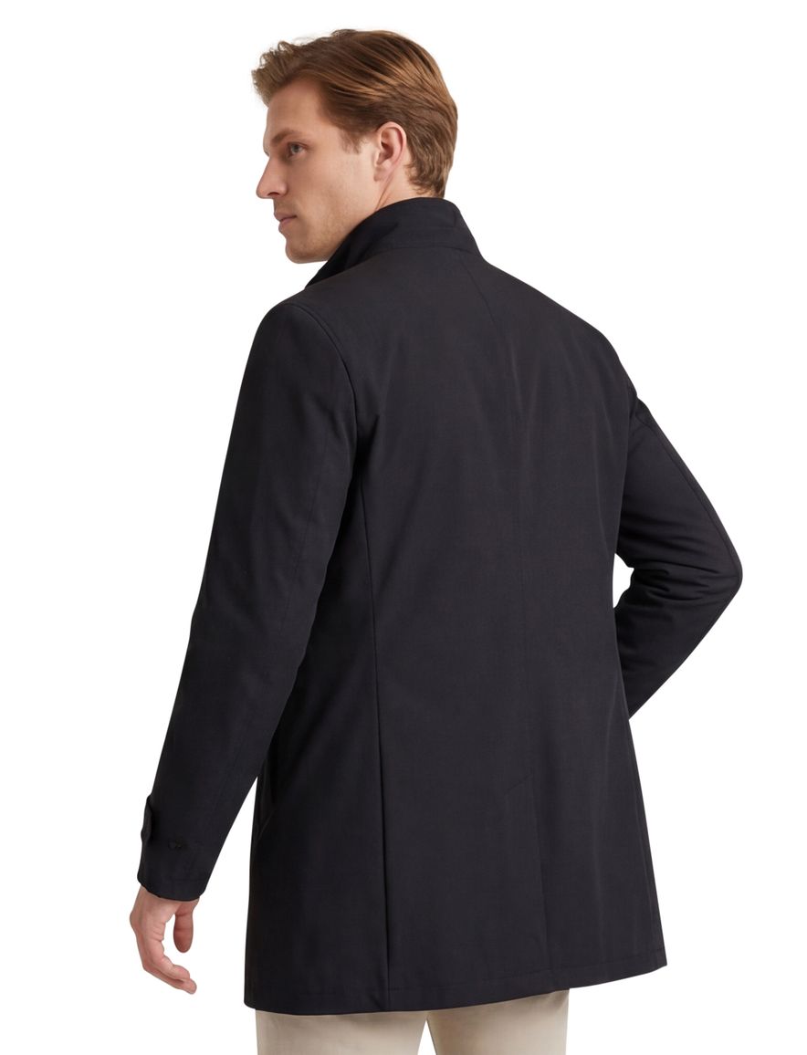 Bugatti zomerjas donkerblauw effen rits wijde fit