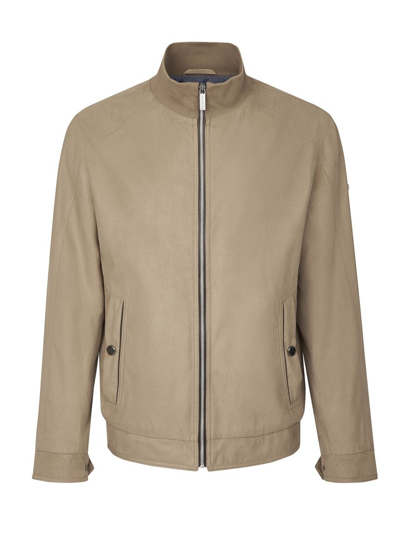 Bugatti zomerjas camel effen rits wijde fit