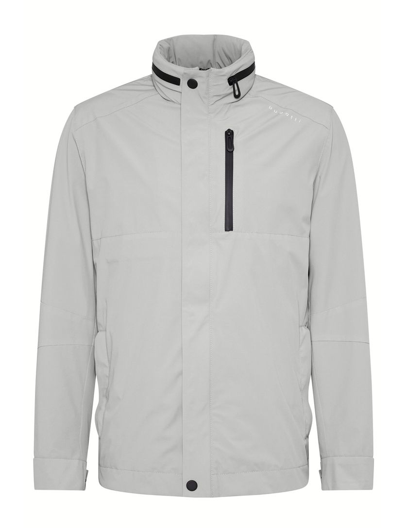 Bugatti zomerjas lichtgrijs effen wijde fit