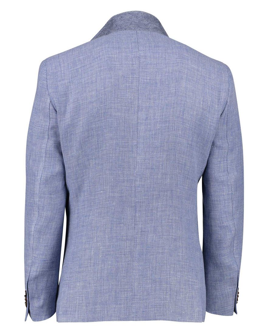 Carl Gross colbert blauw geruit linnen