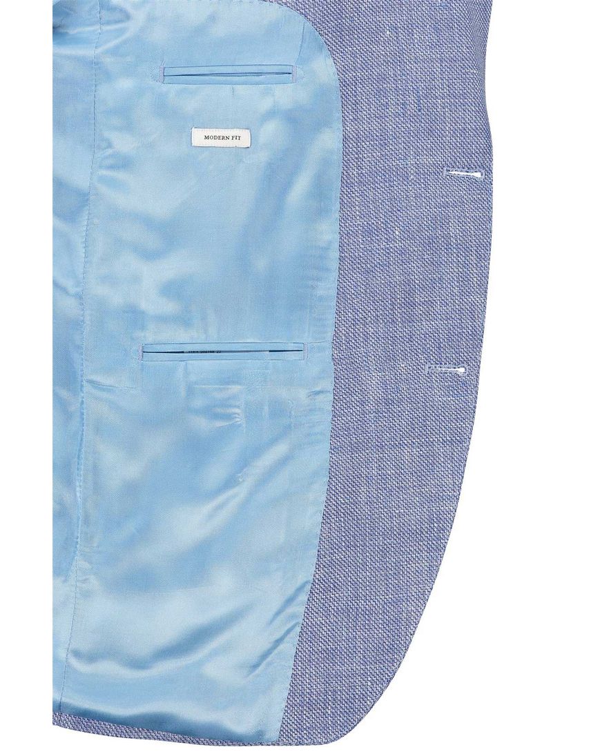 Carl Gross colbert blauw geruit linnen