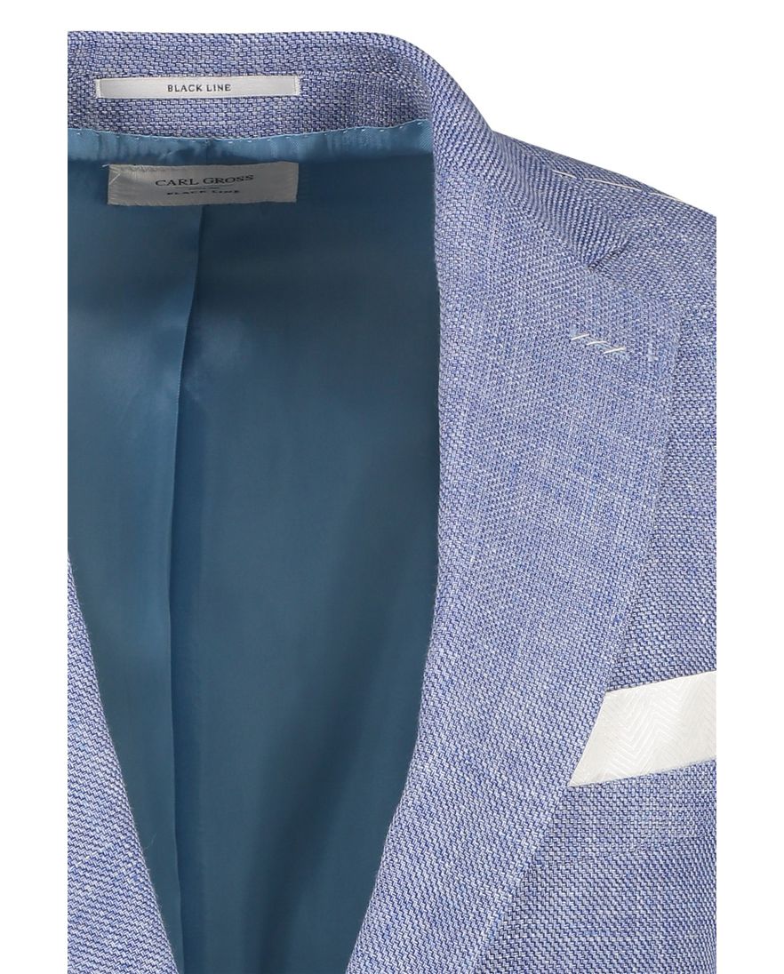 Carl Gross colbert blauw geruit linnen