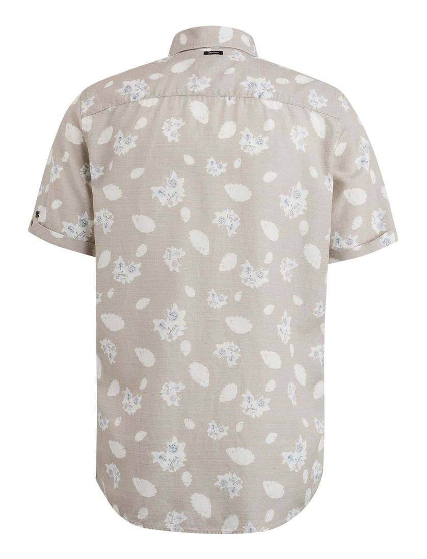 Vanguard casual overhemd korte mouw beige printje