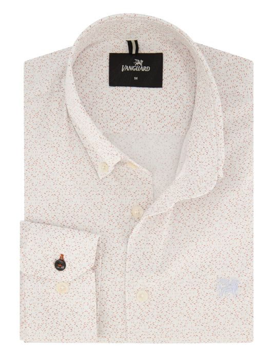 Vanguard overhemd wit geprint