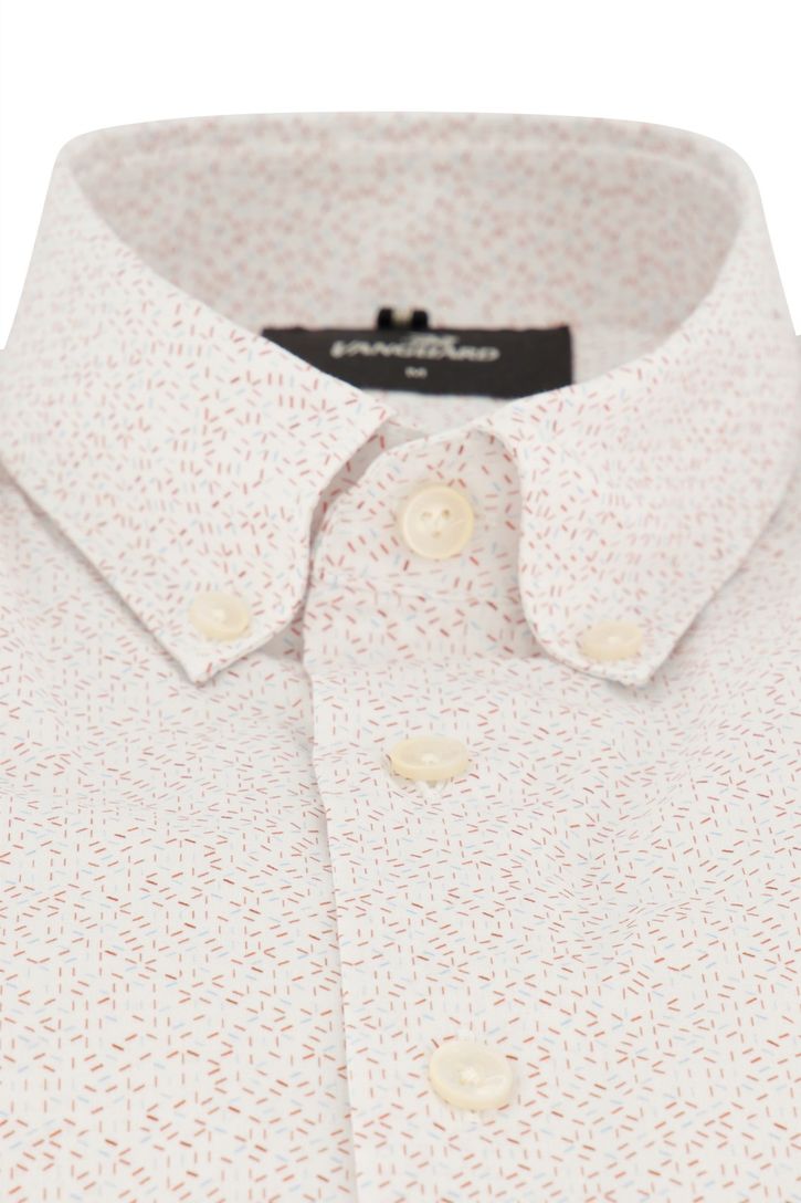 Normale fit Vanguard overhemd wit geprint katoen stretch