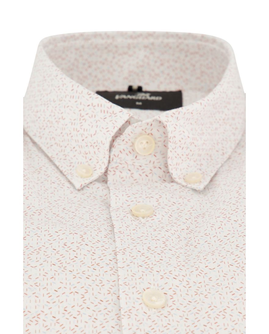 Vanguard overhemd normale fit wit geprint katoen stretch