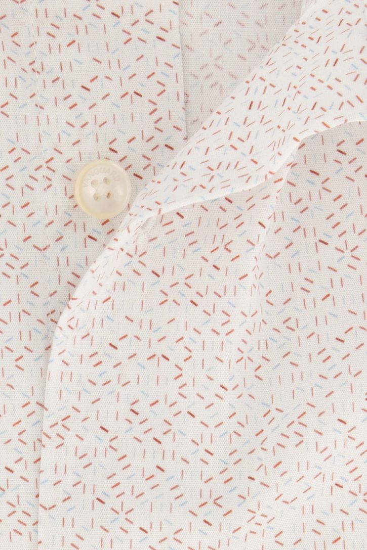 Normale fit Vanguard overhemd wit geprint katoen stretch