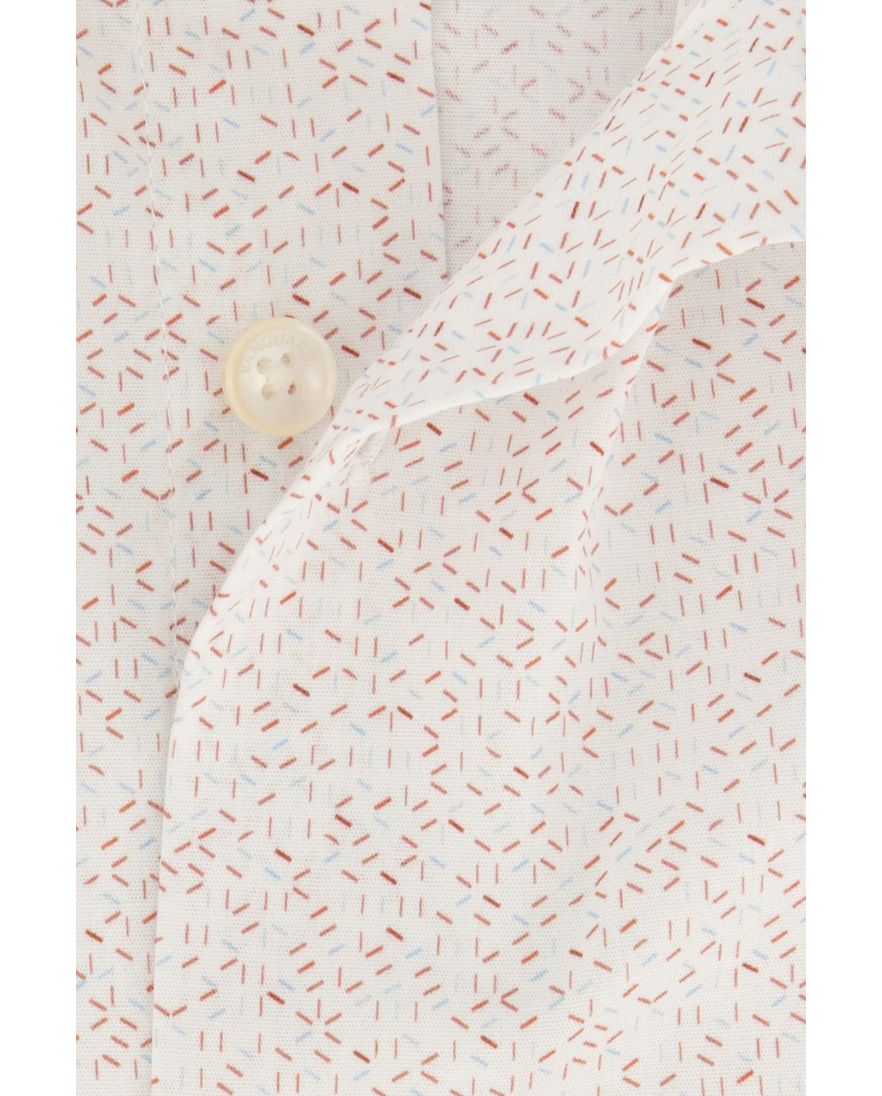 Vanguard overhemd normale fit wit geprint katoen stretch