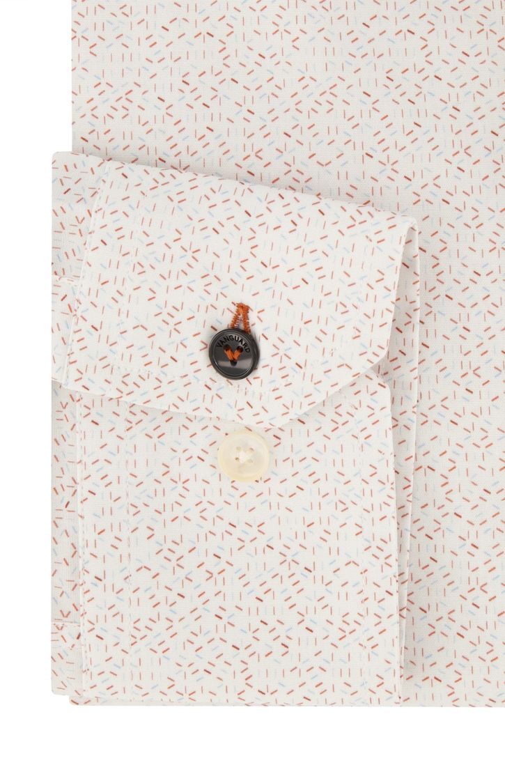 Normale fit Vanguard overhemd wit geprint katoen stretch