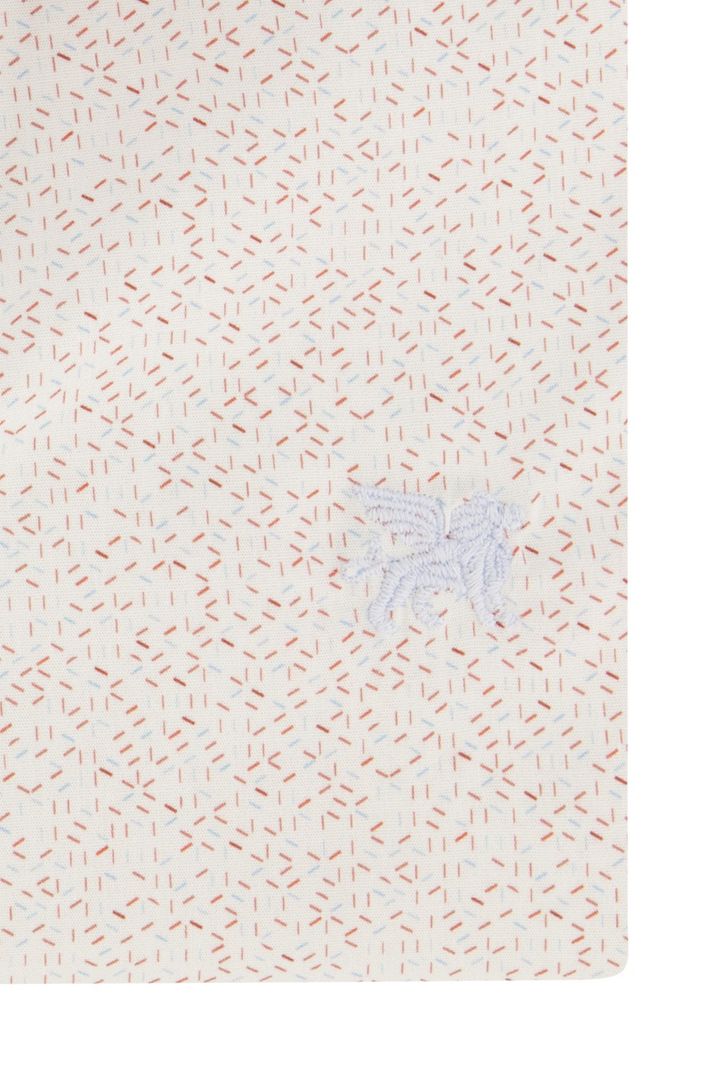 Normale fit Vanguard overhemd wit geprint katoen stretch