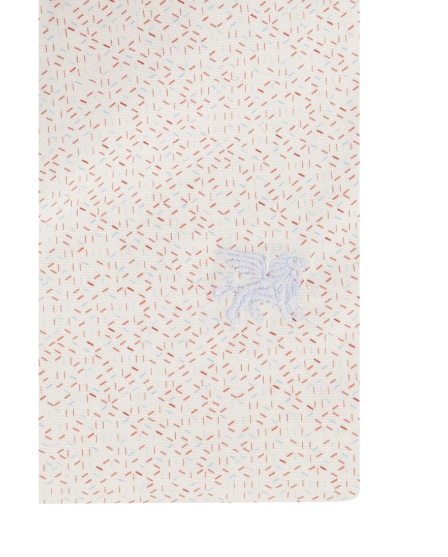 Vanguard overhemd normale fit wit geprint katoen stretch