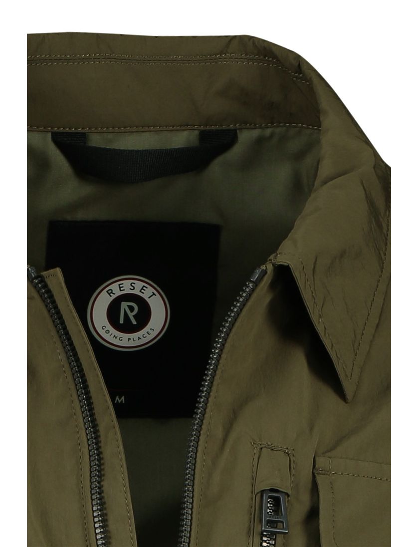 Khaki zomerjas Reset astier effen rits