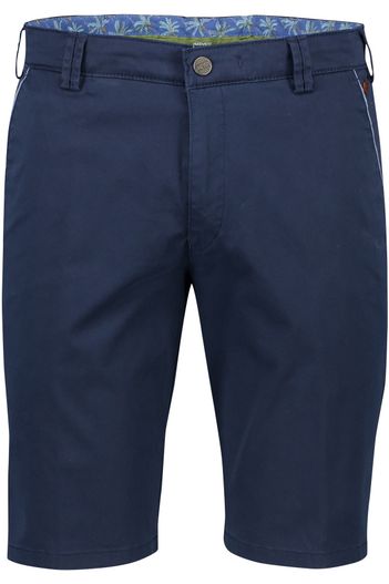 Meyer Meyer korte broek B-palma effen donkerblauw katoen