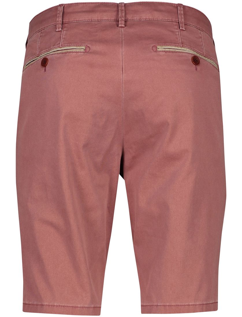 Katoenen Meyer korte broek effen rood normale fit