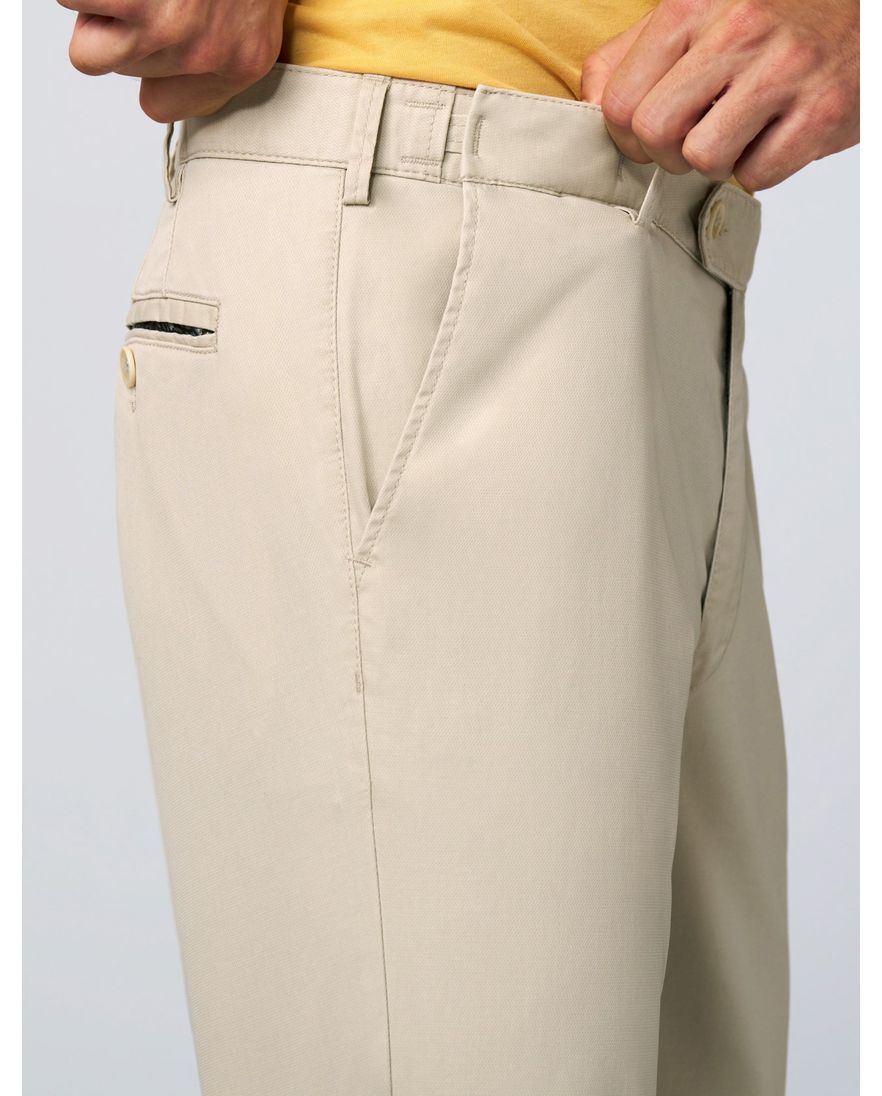 Meyer katoenen broek beige effen katoen slim fit