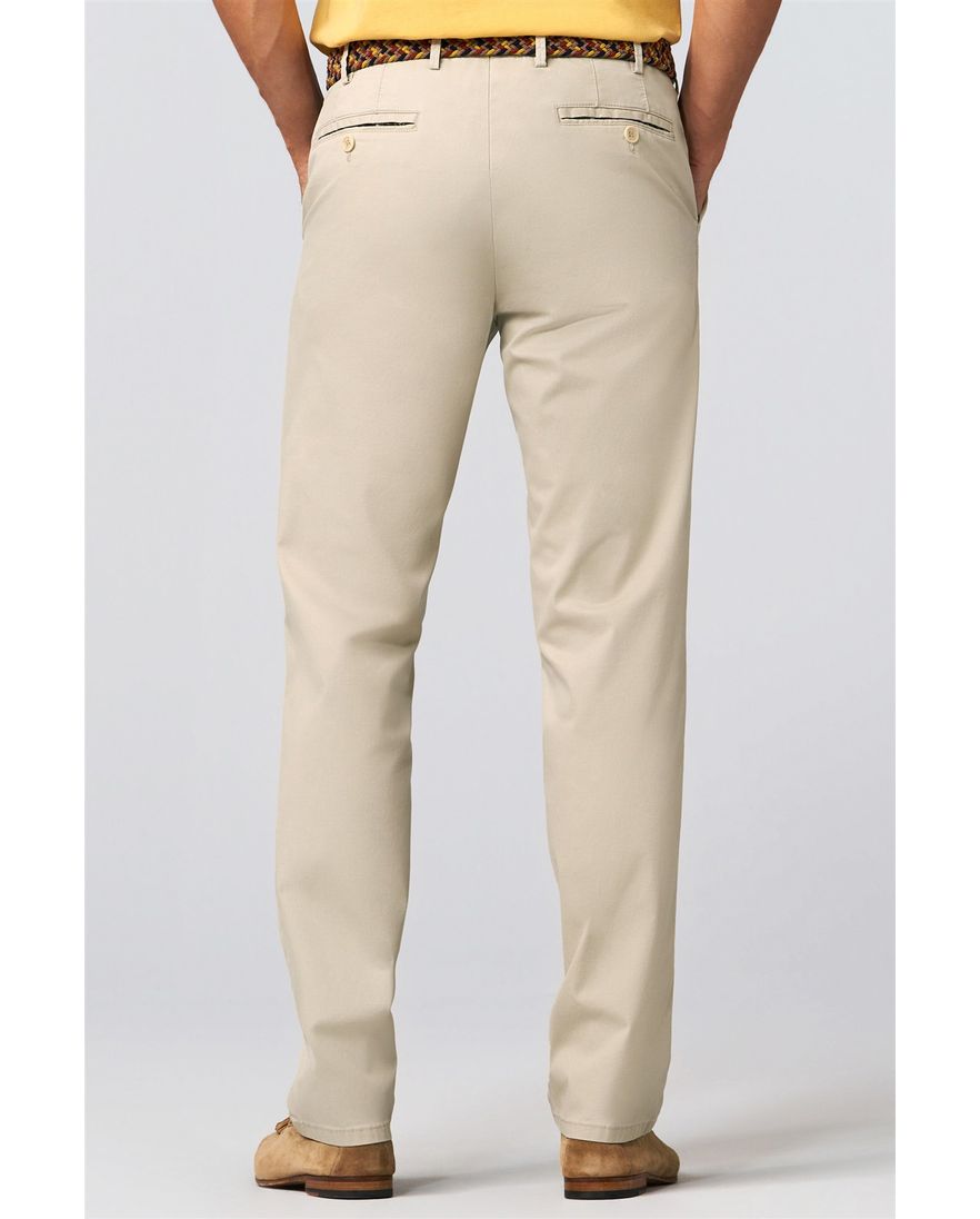 Meyer katoenen broek beige effen katoen slim fit
