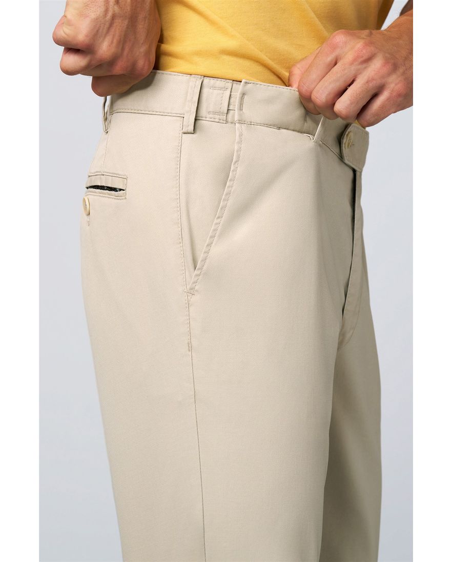 Meyer katoenen broek beige effen katoen slim fit
