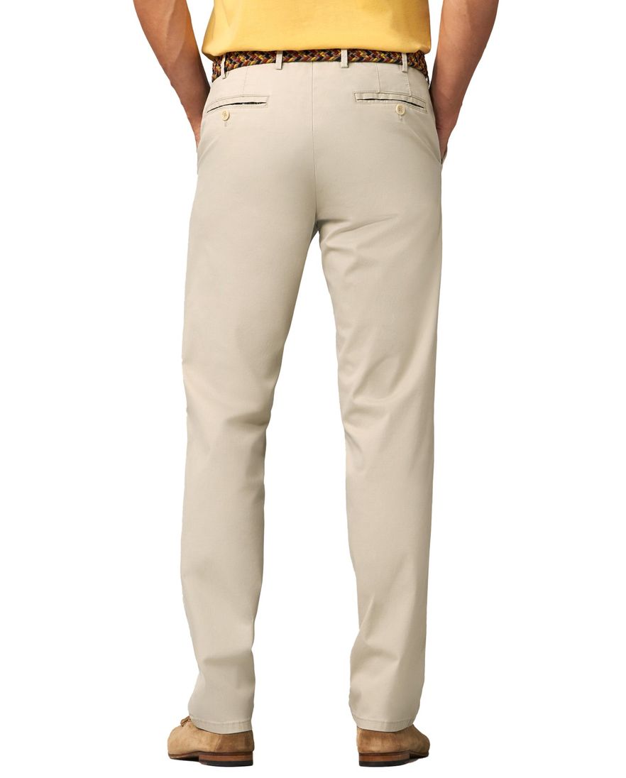 Meyer katoenen broek beige effen katoen slim fit