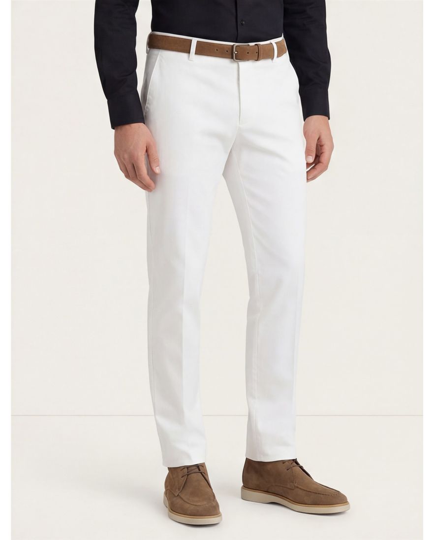 Meyer pantalon Bonn wit katoen