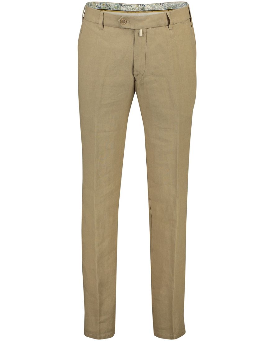 Meyer linnen katoenen pantalon bruin modern fit