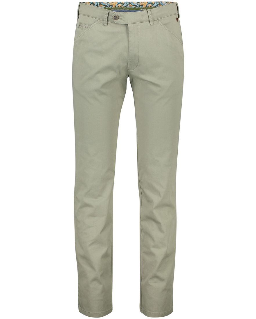 Katoenen Meyer pantalon Chicago olijfgroen perfect fit