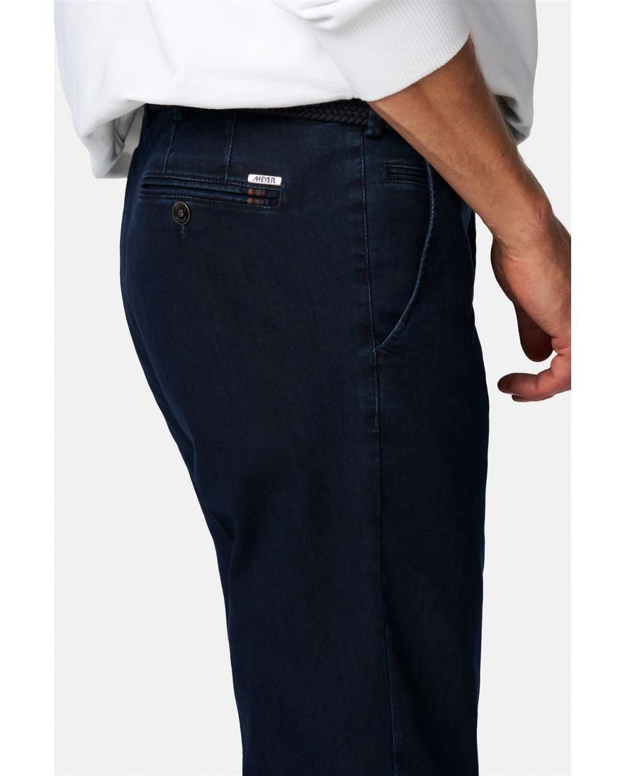 Meyer nette jeans donkerblauw effen katoen normale fit