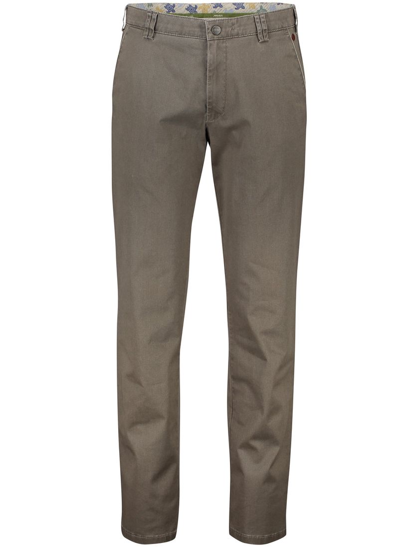 Katoenen Meyer pantalon perfect fit New York bruin katoen