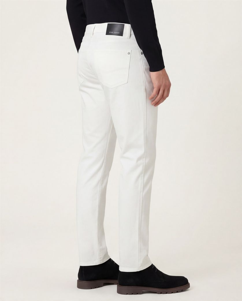 katoenen Pierre Cardin pantalon 5-pocket wit Lyon Tapered