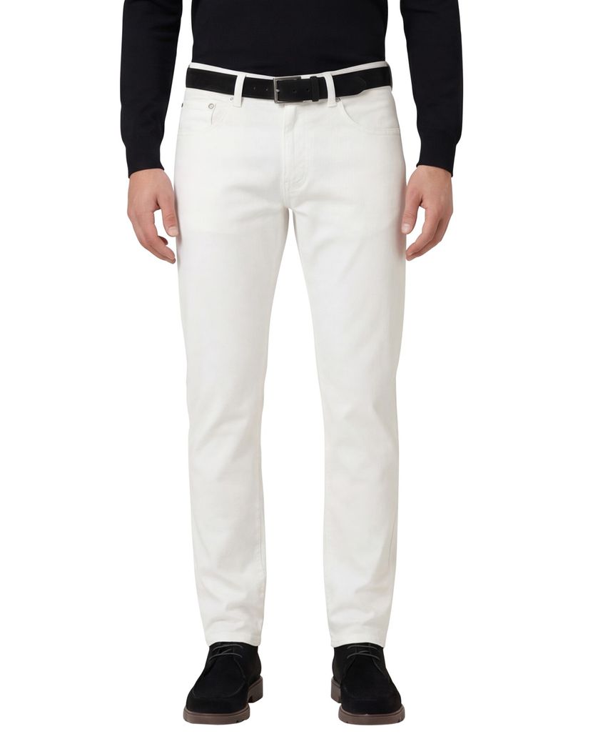 katoenen Pierre Cardin pantalon 5-pocket wit Lyon Tapered