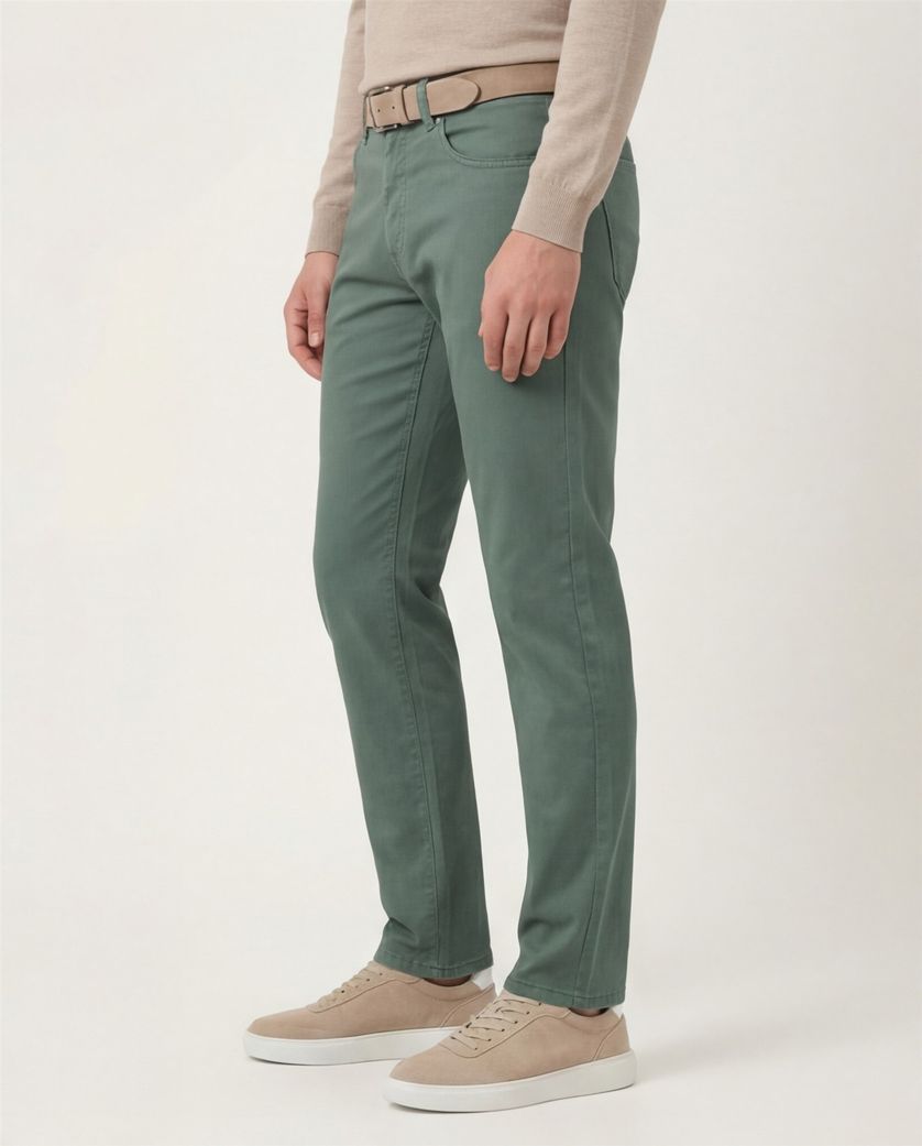Futureflex Pierre Cardin broek groen katoen Tapered Fit