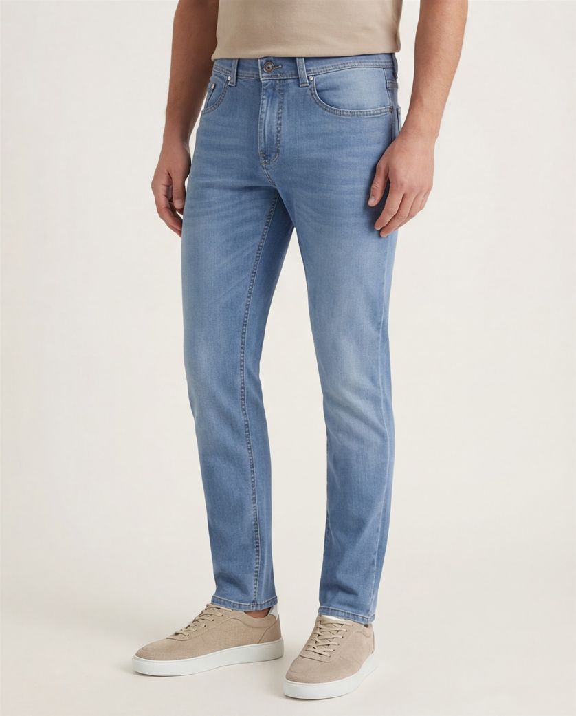 Spijkerbroek Pierre Cardin effen blauw Futureflex Lyon Tapered