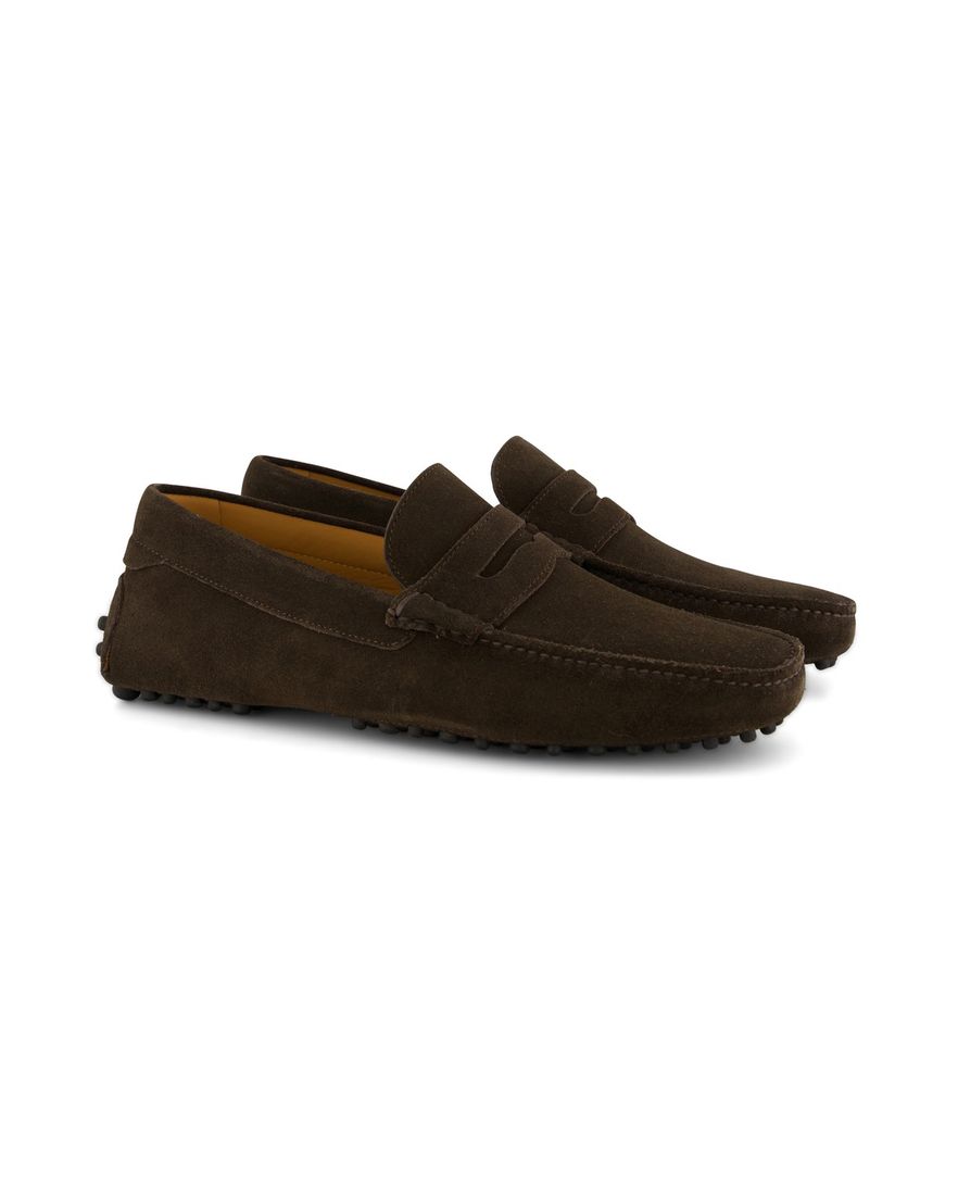 Portofino loafers donkerbruin effen leer