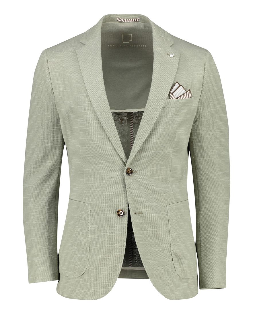 Born With Appetite colbert groen katoen slim fit